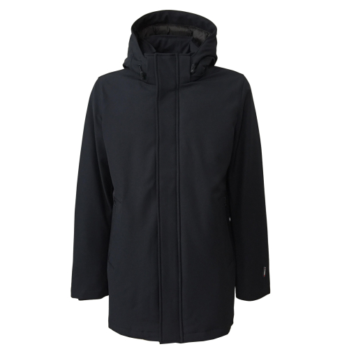 NORWAY men's jacket with detachable hood concealed zip and snap closure 05720 AKSEL