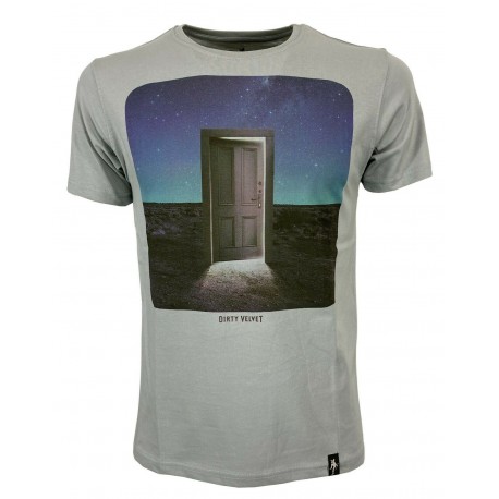 DIRTY VELVET T-shirt uomo grigio mod THE PORTAL DV76922 100% organic cotton