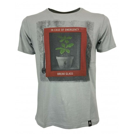 DIRTY VELVET Gray man t-shirt mod BREAKING POINT DV76927 100% organic cotton