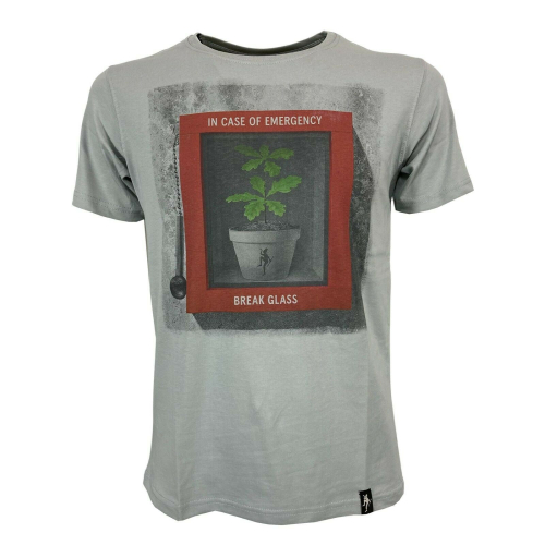 DIRTY VELVET T-shirt uomo grigio mod BREAKING POINT DV76927 100% organic cotton