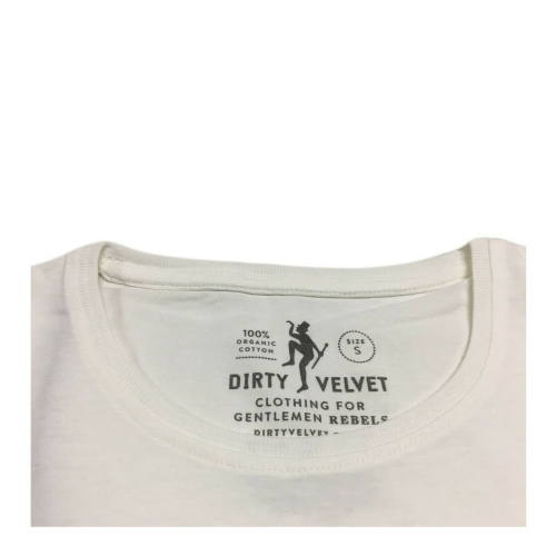 DIRTY VELVET T-shirt uomo bianco mod SEASICK DV76917 100% organic cotton
