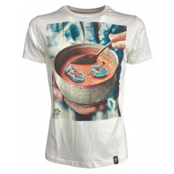 DIRTY VELVET T-shirt uomo bianco mod SOUP OF THE DAY DV76920 100% organic cotton