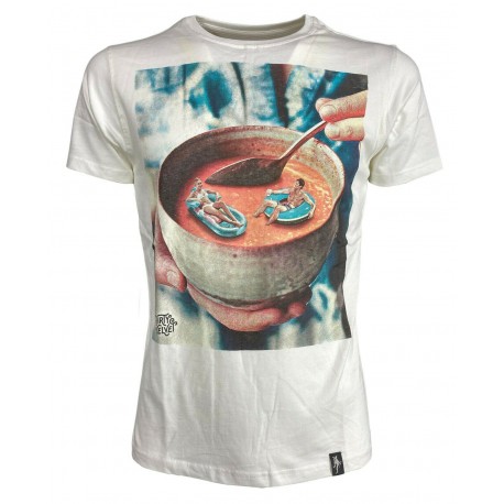 DIRTY VELVET White man t-shirt mod SOUP OF THE DAY DV76920 100% organic cotton