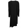 MYLAB woman long sleeve black asymmetrical v-neck heavy jersey dress art L91A763 / 190 MADE IN ITALY