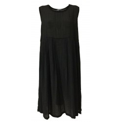 NEIRAMI black sleeveless woman dress with cut at the waist DS1121-20 POLCA MADE IN ITALY