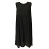 NEIRAMI black sleeveless woman dress with cut at the waist DS1121-20 POLCA MADE IN ITALY