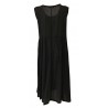NEIRAMI black sleeveless woman dress with cut at the waist DS1121-20 POLCA MADE IN ITALY