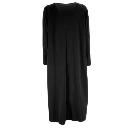 BRAVAA abito donna manica lunga nero felpa garzata art B330 MADE IN ITALY