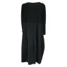 BRAVAA woman long sleeve black bi-material dress art B209 MADE IN ITALY