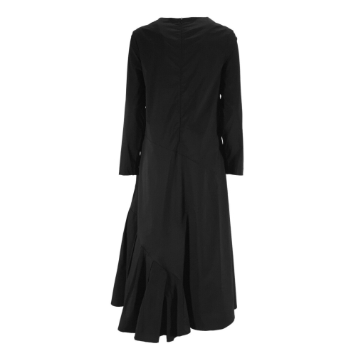 BRAVAA abito donna lungo manica lunga zip dietro nero art B245
