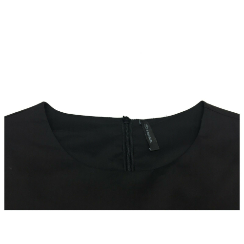 BRAVAA woman long sleeve black dress brushed sweatshirt art B330 MADE IN ITALY