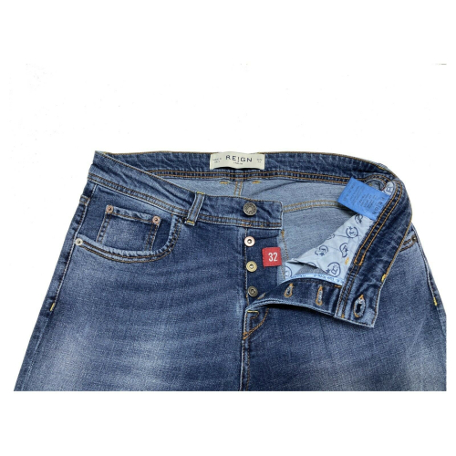 REIGN jeans uomo denim chiaro con scoloriture  art 19012375 FRESH COLOMBIA MADE IN ITALY