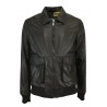 BLUSOTTO brown leather man jacket with zip art TOM MADE IN ITALY