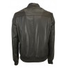 BLUSOTTO brown leather man jacket with zip art TOM MADE IN ITALY