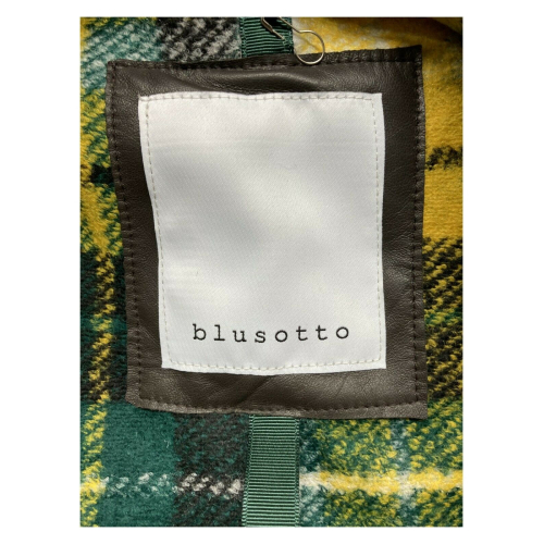 BLUSOTTO giubbino uomo pelle marrone con zip art TOM MADE IN ITALY