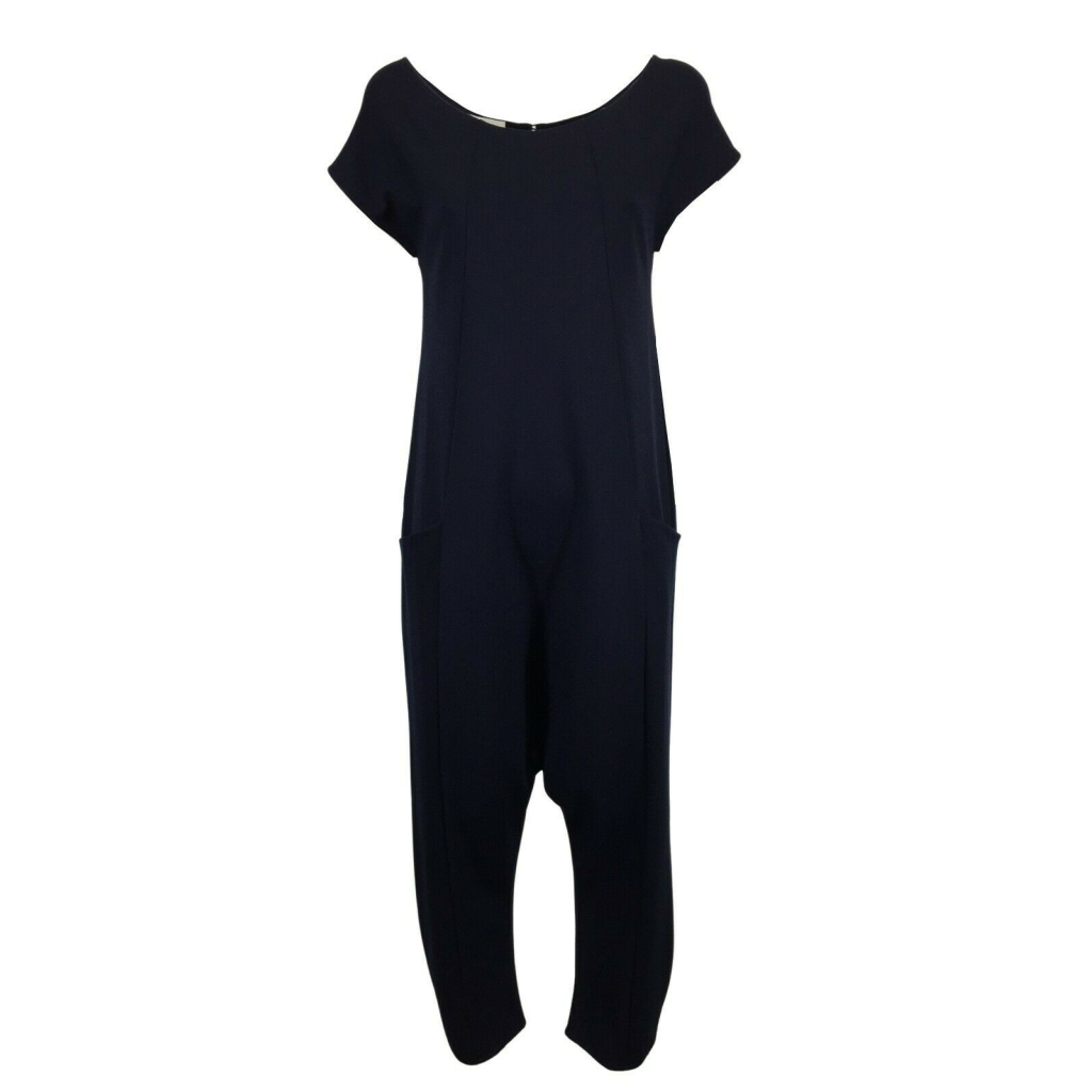 THIPO tuta donna manica scesa blu over jersey pesante TUTA COSTRUITA MADE IN ITALY THIPO tuta donna manica scesa blu over jersey pesante TUTA COSTRUITA MADE IN ITALY