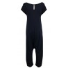 THIPO woman jumpsuit dropped sleeves blue over heavy jersey MADE IN ITALY CONSTRUCTED JUMPSUIT