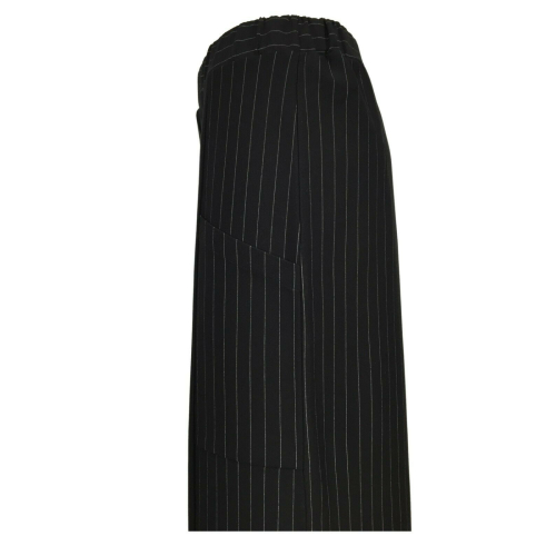 THIPO black pinstripe heavy jersey woman trousers art OVER MADE IN ITALY