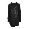 THIPO asymmetric woman sweatshirt art SBUFFO black long sleeve cotton MADE IN ITALY