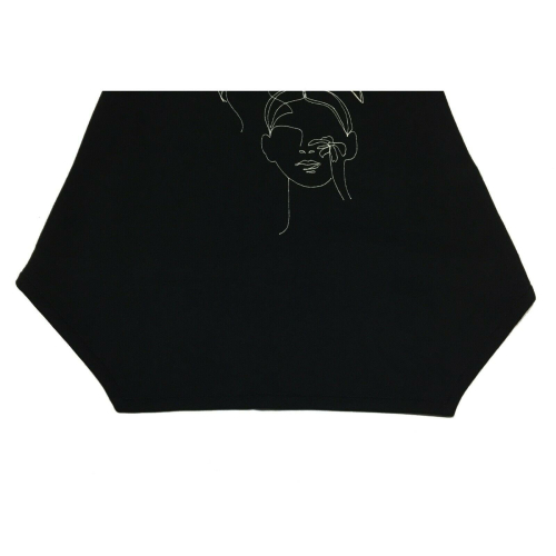 THIPO asymmetric woman sweatshirt art SBUFFO black long sleeve cotton MADE IN ITALY