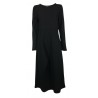 THIPO woman long sleeve dress black sweatshirt round neck SPICCHI MADE IN ITALY