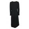 THIPO woman long sleeve dress black sweatshirt round neck SPICCHI MADE IN ITALY