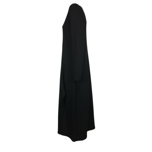 THIPO abito donna manica lunga felpa nero girocollo SPICCHI MADE IN ITALY