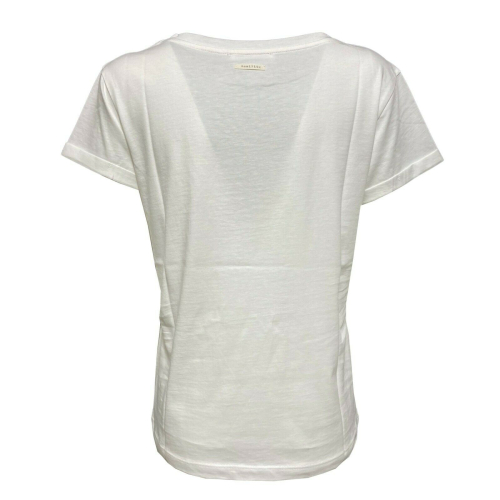 HUMILITY t-shirt donna bianca scritta denim HA-TS-GITHA 100% cotone MADE IN ITALY
