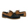 UPPER CLASS unlined two-tone blue / leather boat shoe 02 / INS CALF BLEU/ LAMA CUOIO BOTTOM BOAT MADE IN ITALYY