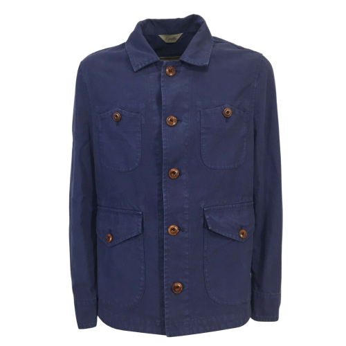 CAPALBIO unlined blue man jacket art 536 T35 100% cotton MADE IN ITALY