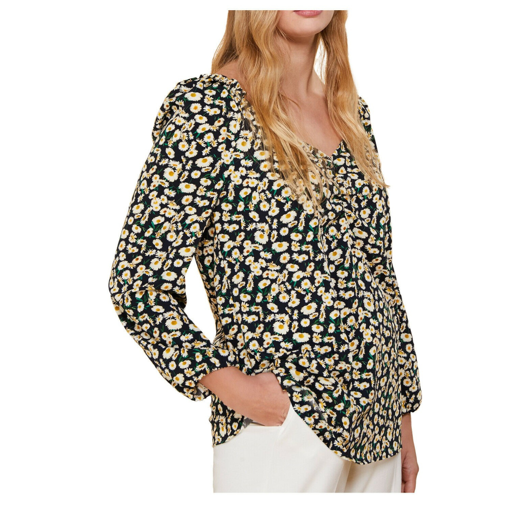 PERSONA by Marina Rinaldi blusa donna blu a fiori tessuto stretch art  11.1191181 FIORE