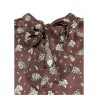 ETICI long-sleeved dress with burgundy flowers pattern art A1 / 2642 MADE IN ITALY