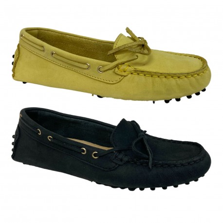 UPPER CLASS moccasin woman unlined nubuck 103 / INS NABUK 100% leather MADE IN ITALY