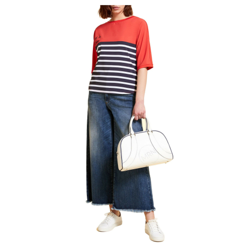 MARINA SPORT by Marina Rinaldi t-shirt donna bimateriale jersey+tessuto VAGLIE