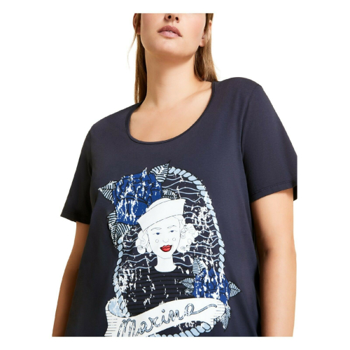 MARINA SPORT by Marina Rinaldi t-shirt donna mezza manica con stampa art 11.5971031 VAGANTE