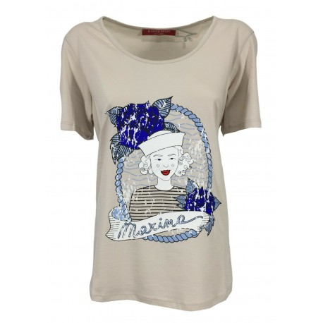 MARINA SPORT by Marina Rinaldi t-shirt donna mezza manica con stampa art 11.5971031 VAGANTE