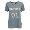 SEMICOUTURE t-shirt donna svasata mezza manica art Y1SJ01 100% cotone