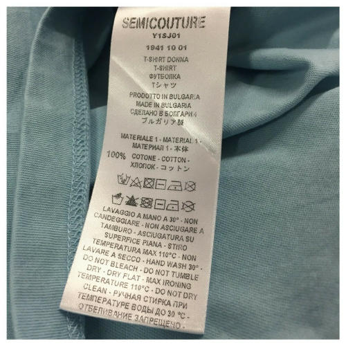 SEMICOUTURE flared woman t-shirt half sleeve art Y1SJ01 100% cotton