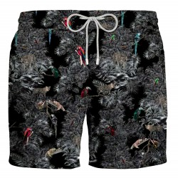 ZEYBRA man costume boxer REPREVE line art AUB083 JUNGLE BLACK MADE IN ITALY