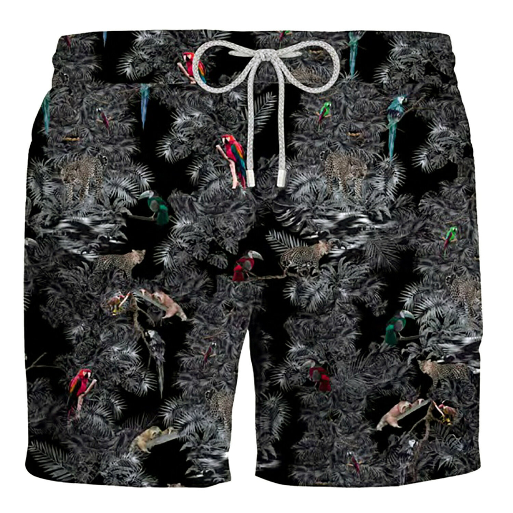 ZEYBRA costume uomo boxer linea REPREVE art AUB083 JUNGLE BLACK MADE IN ITALY