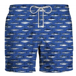 ZEYBRA costume uomo boxer linea REPREVE art AUB084 fantasia PESCI NAZIONALE 100% poliestere riciclato MADE IN ITALY