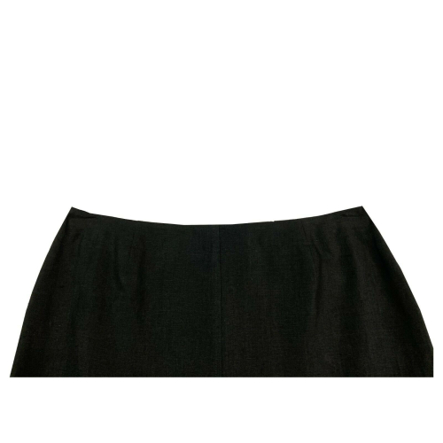 PERSONA by Marina Rinaldi black woman lined skirt 7102074 ALONTE 100% linen