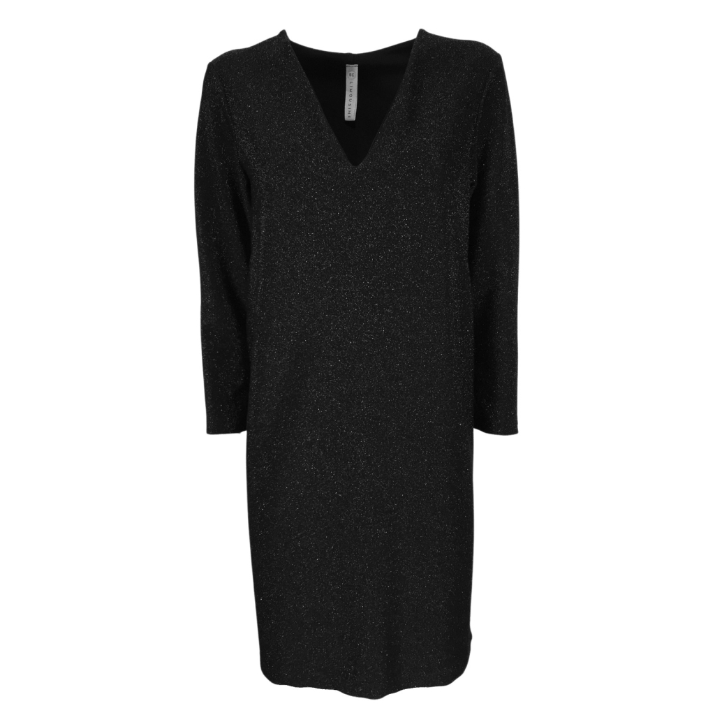 BE LIMOUSINE woman long sleeve black lurex dress art LY051L MADE IN ITALY