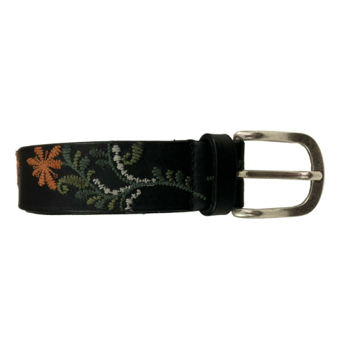 D’AMICO cintura uomo ricamata fibbia zama alt cm 3.5 art ACU2789 CUOIO VINTAGE 100% pelle MADE IN ITALY