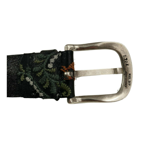 D’AMICO cintura uomo ricamata fibbia zama alt cm 3.5 art ACU2789 CUOIO VINTAGE 100% pelle MADE IN ITALY
