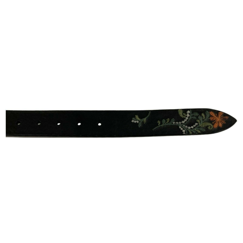D’AMICO men's belt embroidered with zamak buckle height 3.5 cm art ACU2789 VINTAGE LEATHER 100% leather MADE IN ITALY