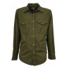 MANIFATTURA CECCARELLI camicia uomo verde militare art 706 100% cotone MADE IN ITALY