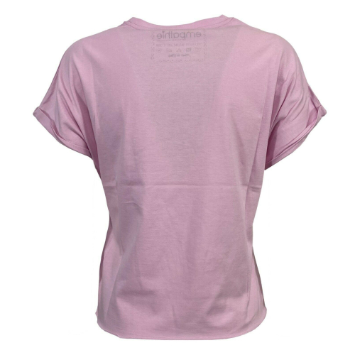 EMPATHIE T-shirt donna rosa manica scesa mod S2100202 100% cotone MADE IN ITALY