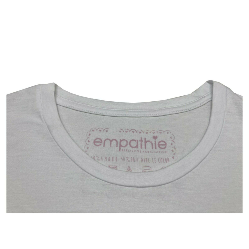 EMPATHIE T-shirt donna bianca manica scesa mod S2100204 100% cotone MADE IN ITALY