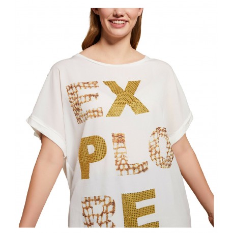 PERSONA by Marina Rinaldi maxi t-shirt dropped sleeve 11.1972031 CURRENCY 100% polyester